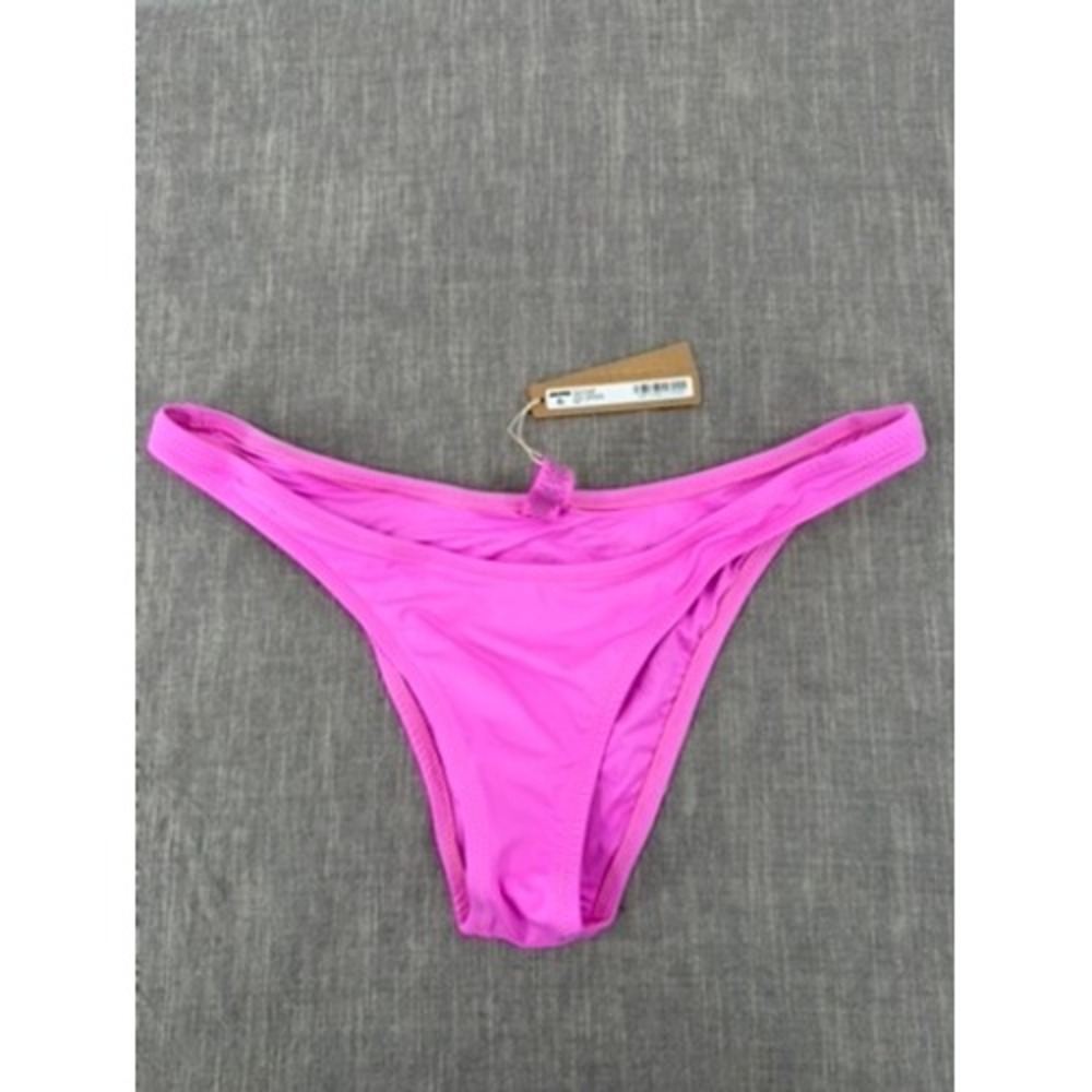 SKIMS Recycled Swim Cheeky Tanga Bikini Bottom Neon Orchid Pink Size L Large NWT